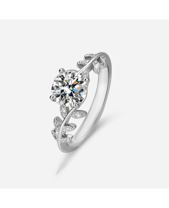 Bague "Lueur Eternelle" en Or Blanc avec Zircon - Élégance Contemporaine